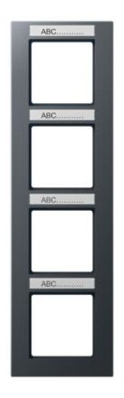 Jung AC584BFNAANM frame 4-way, with label field, vertical mounting, thermoplastic painted, A CREATION, matt anthracite