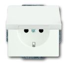 Busch-Jaeger 20 EUK-884 SCHUKO® socket insert, with hinged cover, studio white matt