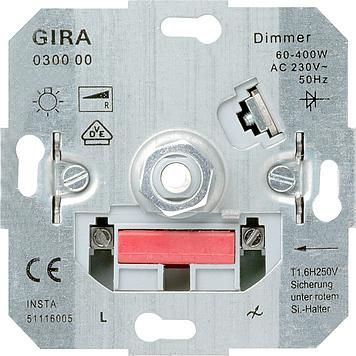 Gira 030000 Dimmer rotary switch light bulb 20-200 W insert
