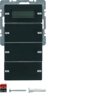 BERKER 75663726 KNX pushbutton sensor Q.1/Q.3/Q.7 | 3-fold, temperature controller, display | anthracite velvet
