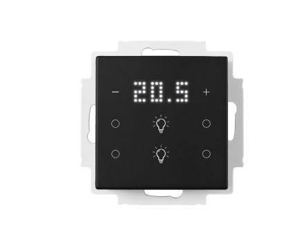MÜLLER TS 58.20 knx6TS KNX touch sensor | 6-way, 4 x lighting, display | jet black | 55x55 mm