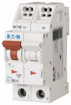 Eaton PLI-D4/1N miniature circuit breaker, 4A, 1p+N, D-char, 101281