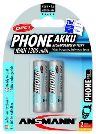 Hückmann 123731 Dect Mignon AA 1.2V 1300mAh (PK=2pcs.) battery