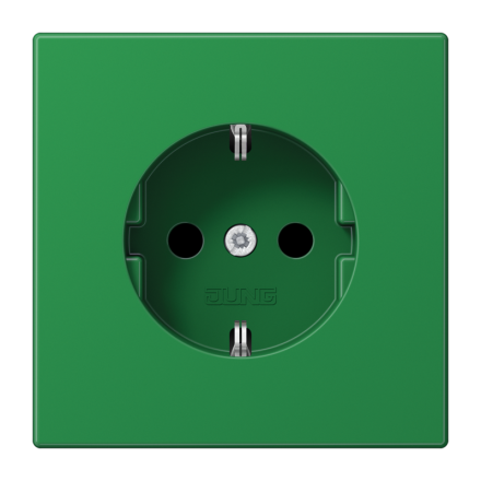 Jung LS1520BFKIGN SCHUKO socket, 16 A 250 V ~, integrated increased contact protection, SAFETY+, thermoplastic, LS series, green (for SV)