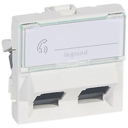 Legrand 076504 Mosaic 2-f.RJ45 45° Cat 6 UTP 2-mod.uws socket