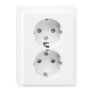 MERTEN MEG2420-5019 double socket SCHUKO BRS plug-in terminals polar white