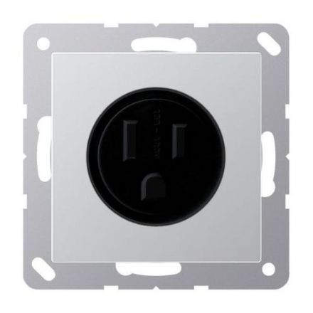 Jung A521-15AL socket, US standard NEMA, 15 A 125 V ~, screw terminals, without claws, thermoplastic painted, series A, aluminum