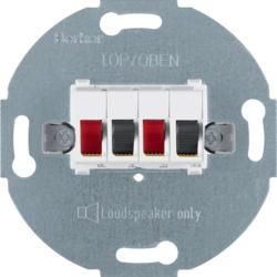 Berker 457309 Stereo loudspeaker connection box polar white matt module inserts