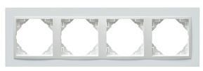 EFAPEL FOUR-GANG FRAME WHITE/WHITE