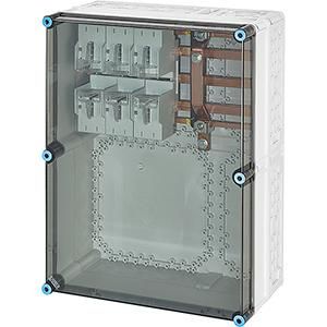 Hensel 1xNH 2 3-pole busbar 400A 5-pole Mi-fuse housing