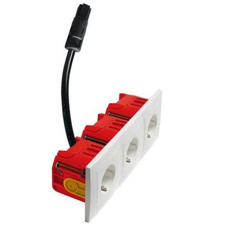 Hochköpper 00075111 H 11.6613/673.02 RD30 BW 3-way Badora socket SCHUKO