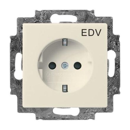 Busch-Jaeger 20 EUCKS/DV-82 SCHUKO® socket insert, with imprint 'EDV' ivory white