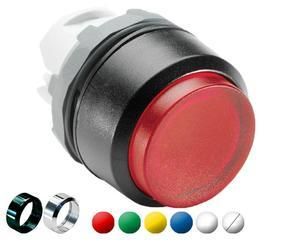 ABB Stotz-Kontakt MP4-11C, illuminated pushbutton actuator colorless, high-latching, front ring plastic black, 1SFA611103R1108