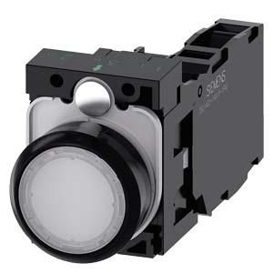 Siemens 3SU1103-0AB60-1FA0 push button illuminated 22mm round white 1S1OE