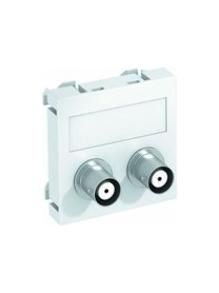 OBO Bettermann MTG-2BC F RW1 2x coupling Bu-Bu 45x45mm multimedia carrier Audio-BNC, 6105090