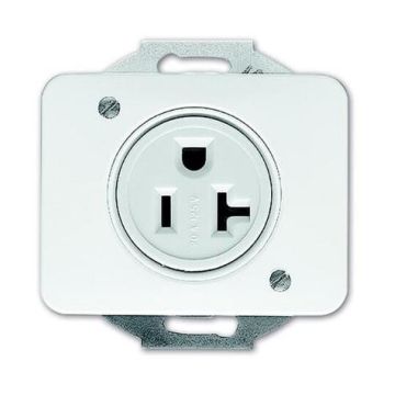 Busch-Jaeger 3016 EUC-24G Busch-Nema socket insert with central plate, 2-pole (2 P + E), 20 A studio white