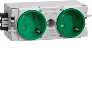 TEHALIT GS20106029 channel socket GS2010 green 2-way 45°