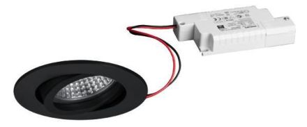 Brumberg 39143083 230V AC 6W 3000K black LED recessed ceiling spotlight