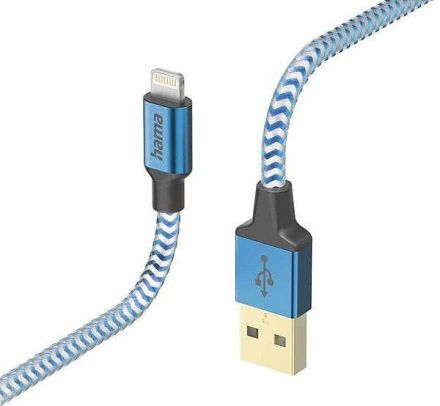 Hama 201553 'Reflective', USB-A-Lightning, 1.5 m bl USB charging cable