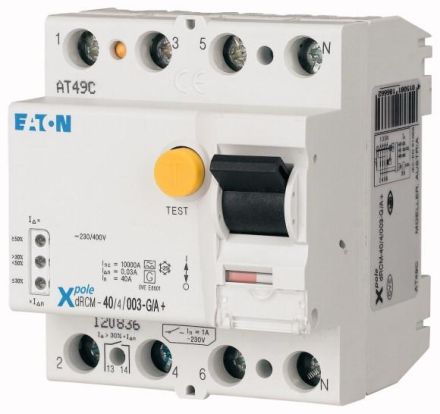 Eaton dRCM-40/4/03-S/A+ digital residual current device, 40A, 4p, 300mA, type A, 120843