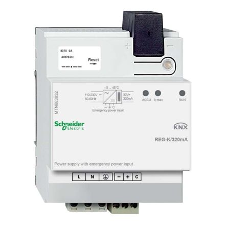SCHNEIDER MTN683832 KNX bus power supply | 320 mA, emergency power input