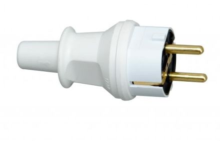 Kopp 173002007 PVC 16A 250V IP44 large arctic white SCHUKO plug