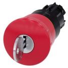 Siemens 3SU1000-1HG20-0AA0 emergency stop mushroom pushbutton 22mm round red with lock RONIS