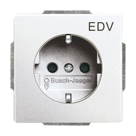 Busch-Jaeger 20 EUCKS/DV-83 SCHUKO® socket insert, with imprint 'EDV' aluminum silver