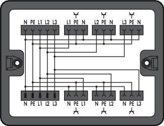 Wago 899-631/100-000 Compact distributor PA distribution board 6 outputs 3 pins