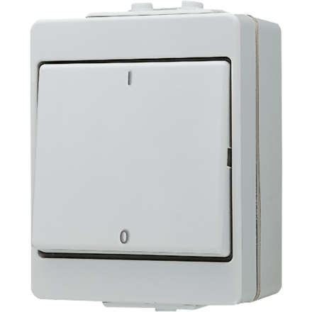 Jung 603W rocker switch, off 3-pole, 16 AX 400 V ~, IP 44, WG 600
