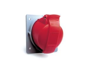 ABB Stotz-Kontakt 432RAM6, panel-mounted socket, 32 A, IP44 6h, 3P+N+E, 346-415 V, 60 Hz, red, 2CMA170044R1000