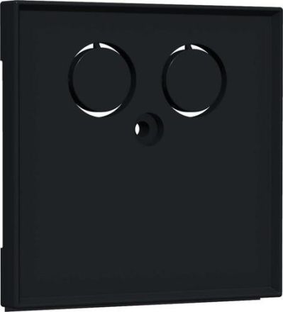 HomeWay one. TV + LAN 55x55mm black matt central plate