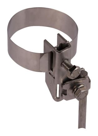 Dehn & Söhne 540103 NIRO 3/4-3 inch (27-89 mm) V2A antenna pipe clamp