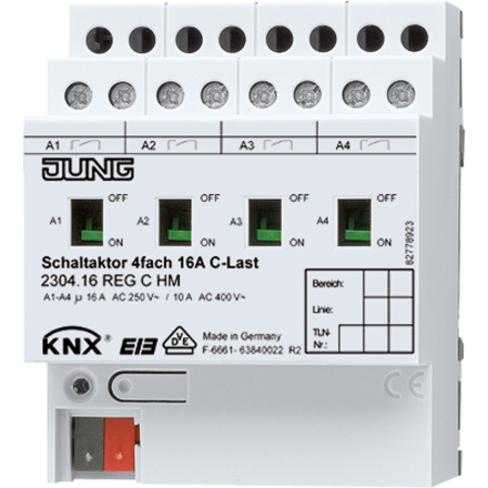 Jung 2304.16REGCHM KNX switching actuator 4-way C-load
