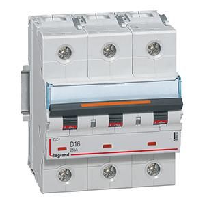Legrand 409833 Circuit breaker DX3 D16A 3P 25KA 4, 5M