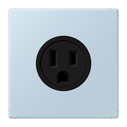 Jung LC521-15208 socket, US standard NEMA, 15 A 125 V ~, screw terminals, without claws, thermoplastic painted, LS series, outremerclair ( LC32022 )