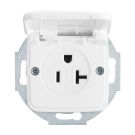 Busch-Jaeger 3016 EUK-214 Busch-Nema socket insert with central plate, 2-pole (2 P + E) alpine white