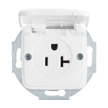 Busch-Jaeger 3016 EUK-214 Busch-Nema socket insert with central plate, 2-pole (2 P + E) alpine white