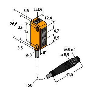 Turck 3072117 Q12AB6FF50Q Diffuse reflection sensor