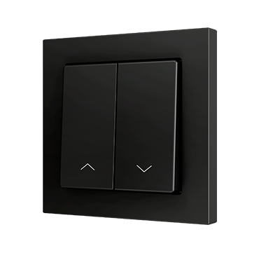 ZENNIO ZS552PB2SA Double button Soft ZS55 | for 2 binary inputs, blinds | black