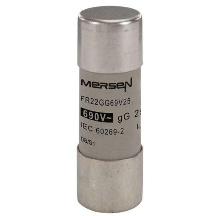 Mersen N212072J FR22GG69V25 25A gG AC400-690V 22x58 cylindrical fuse link