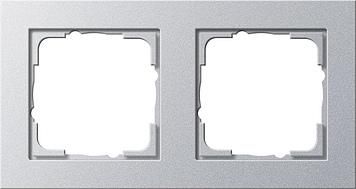 Gira 021225 2-way cover frame Gira E2 color aluminum