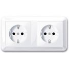 MERTEN MEG2328-1225 double socket SCHUKO active white glossy