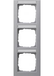 Gira 110325 3-way cover frame BSF vertical Gira E2 color aluminum