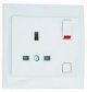 EFAPEL EARTH SOCKET W/SWITCH(BRITISH TYPE) ALUMINIUM