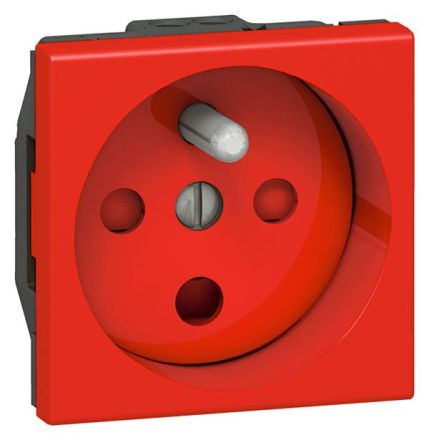 Legrand 077114 socket MOSAIC French coded 2mod rt, (red)