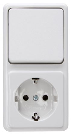 Kopp 108802007 AP comb. without BS arctic white universal switch