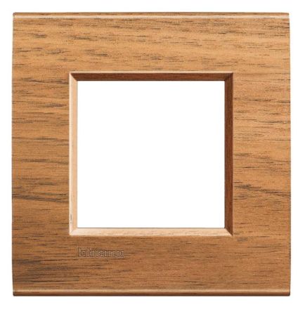Bticino LNA4802LNC Light frame WALNUT 2-module, (wood)