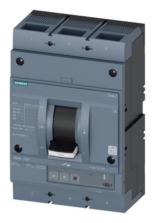 Siemens 3VA2563-6HL32-0AA0 3VA2 630A 3-pole 85kA ETU3 LI circuit breaker