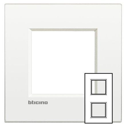 Bticino LNE4802M2BN AIR EUROPE frame 2-way WHITE, (white)